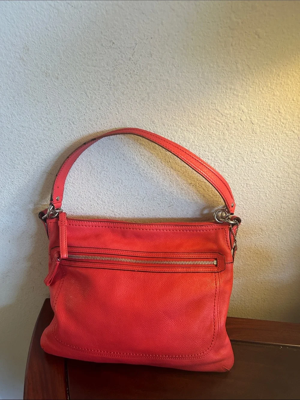 Coach Coral Leather Shoulder Bag -